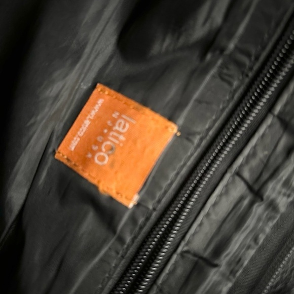 LATICO Black Genuine Leather Tote Bag Handbag Purse Tablet Messenger - Picture 5 of 6